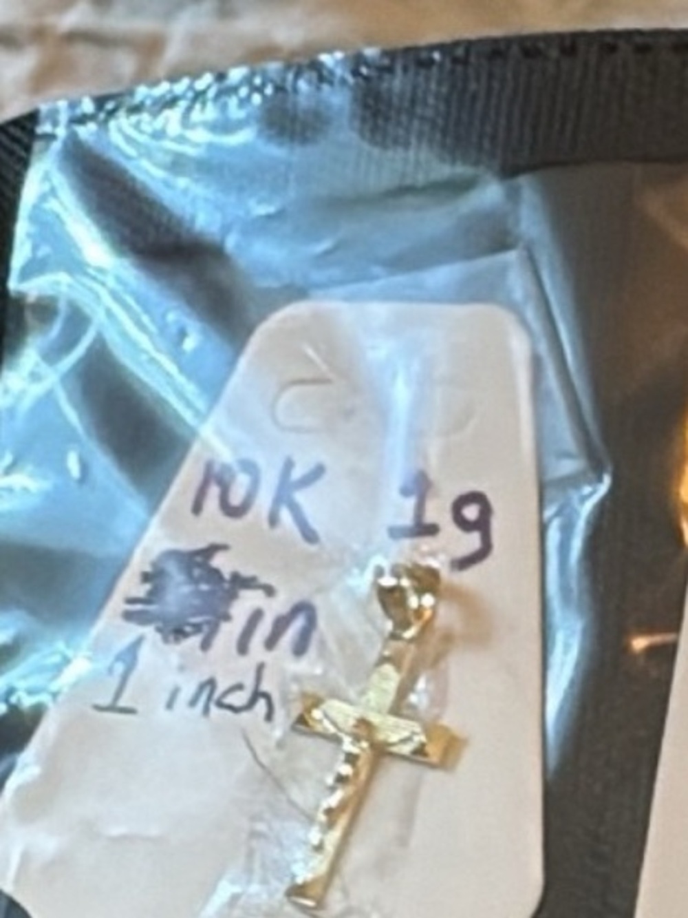 10K Gold Cross Pendant - Gold per piece stamped acid tested